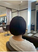 艶めく黒髪のショートボブ 学生/イメチェン/夏向け