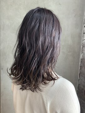 シックス ヘア ワーク ショップ(No.06 Hair Work Shop) 鎖骨ロブ×pinkラベンダー