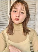 シースルーバングのミディアムヘア【Belle Ginza5丁目】