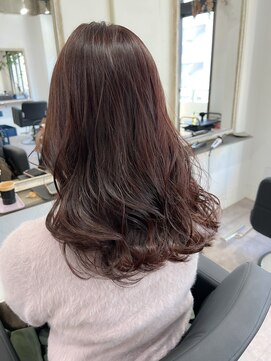 カフカ(CAFCA) ボルドーカラー/くびれ巻き/韓国ヘア