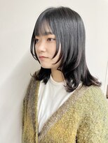 ベルクープス 天王寺店(Belle Coupes) 【BelleCoupes】ミディアムウルフヘア ウルフヘア女子黒髪ウルフ