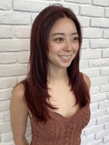 ディフィーノ 青山(DIFINO) 【DIFINO 青山】ロングレイヤー/レッドブラウン