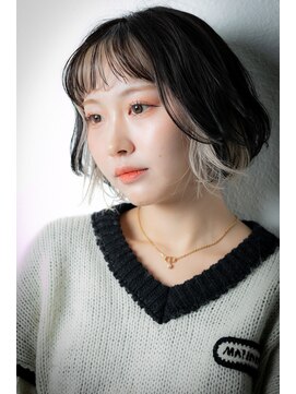 カバーヘアアンドスパ ブリス 浦和(COVER HAIR&SPA bliss) 個性的インナーカラーフェイスフレーミング小顔Aラインボブw浦和