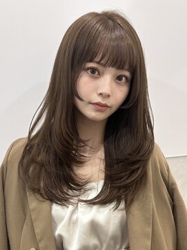 ジーナ 渋谷本店(Zina) 【 チョコレートベージュ×レイヤーカット 】