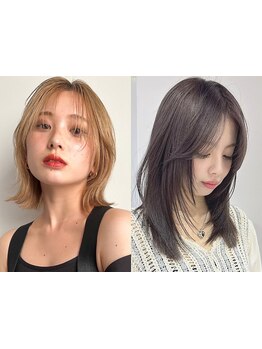 顔周りレイヤーと組み合わせたインナーカラー/イヤリングカラーで職場とバイト先でもできるデザイン*[横浜]