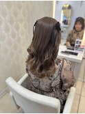 お呼ばれヘアねじりハーフツイン♪
