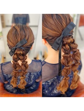 W’d BELL品川駅前店 ヘアセット/ヘアメイク/ヘアアレンジ/着付け専門店 ツイン編みおろし