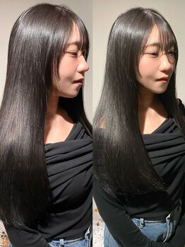 【自然な仕上がり！ワンランク上の艶髪ストレート！ダメージレスな髪質改善縮毛矯正で理想を実現！】