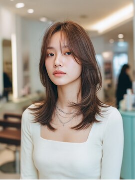 韓国/髪質改善/レイヤーカット/小顔/透明感/ブラウン