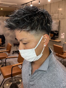 エルマーク 松山(L-MARK) ハイライト/ツイストパーマ/メンズ/アップバング/men's