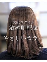 オランジュ美容室 【ミディアム】敏感肌/ナチュラルブラウン/内巻き/60代/大船
