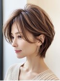 白髪ぼかし似合わせ大人ショート30代40代50代60代◎