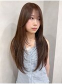韓国レイヤーカット×透明感カラー