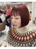 レッドオレンジ×ミニボブ