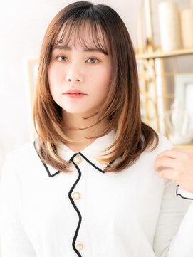 カバーヘア ブリス 上尾西口店(COVER HAIR bliss) 韓国風イヤリングカラーミディアムレイヤーa上尾20代30代40代