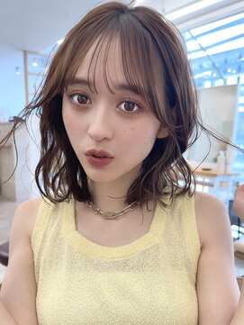 サンド 名古屋(sand) ボブ/レイヤーカット/髪質改善/ウェットヘア/オリーブベージュ