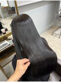 ダブルカラー外ハネボブインナーカラーハイライトケアブリーチ