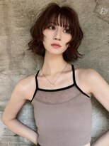 サイン 渋谷(SIGN)&nbsp;韓国ボブハッシュカットレイヤーカットグレージュブリーチ無し