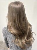 ロングレイヤーカット似合わせカラーベージュ10代20代30代
