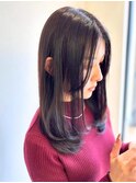 大人可愛い／小顔巻き／ダークラベンダーブラウン