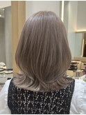 表参道酸性ストレートパーマ艶髪ミディアムレイヤーベージュ40代