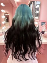 ダズリングディア(Dazzling Deer)&nbsp;エメラルドブルー/ルーツカラー/デザインカラー/波巻き/ロング