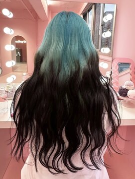 ダズリングディア(Dazzling Deer) エメラルドブルー/ルーツカラー/デザインカラー/波巻き/ロング