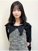 新宿韓国風大人可愛いミディアムヘア、ダークグレー