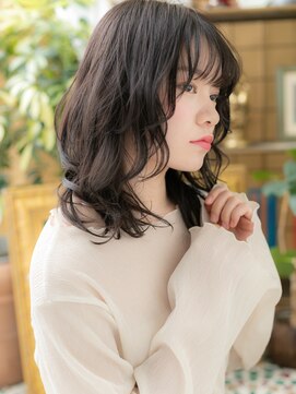 カバーヘア ブリス 戸田公園西口店(COVER HAIR bliss) ★暗めカラー黒髪抜け感ミディアムレイヤーカット20代30代★1