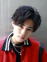 オーシャントーキョー 大阪(OCEAN TOKYO) 韓国ヘアカルマパーマコンマバングセンターパート黒髪ウルフ