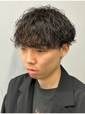 ツイストスパイラル/スパイラルパーマ/メンズ/マッシュ/眉毛