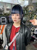 マトペ&nbsp;ブルーグレー　寒色系カラー　ボブデザインカラー