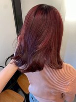 エイム ヘア リンク 長津田店(eim hair rink)&nbsp;くびれミディアム/ボルドーカラー/外ハネ【長津田/髪質改善】