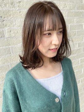 トップヘアーラウンジ 知立(TOP HAIR Lounge) 20代にオススメ!王道モテヘアのミディアムレイヤー/ぱっつん前髪