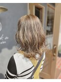 太めハイライトのデザインカラー