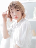 ブロンドカラーフレンチガーリー小顔ボブa上尾10代20代30代