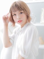 モッズヘア 上尾西口店(mod's hair) ブロンドカラーフレンチガーリー小顔ボブa上尾10代20代30代