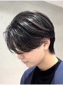 センターパートニュアンスパーマ韓国ヘアスパイラルパーマ