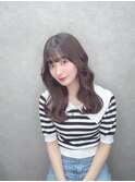 ミディアムヘア　暗色　アンニュイブラックカラー　ミルボン艶髪