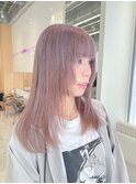 ラベンダーベージュ / レイヤーカット/ブリーチカラー