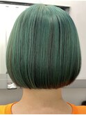 □デザインカラーハイトーンカラーミニボブ逆インナーカラー