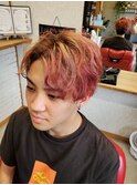 センターパート　パーマスタイル