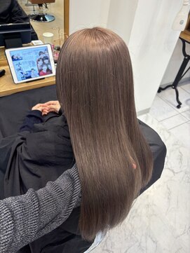 ユニ バイ マグ 長野店(Uni.by Mag) 20代30代40代大人可愛いアッシュグレージュダブルカラー美肌