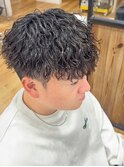 メンズパーマツイストパーマスパイラルパーマバーバーカット眉毛