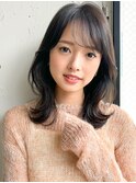 サイドバング艶感愛され似合わせカットアプリコットオレンジ