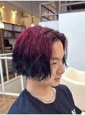 エンドカラー/刈り上げセンターパート/デザインカラー/メンズ