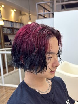 スタジオフォーエイチ(STUDIO 4H) エンドカラー/刈り上げセンターパート/デザインカラー/メンズ