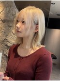 レイヤーカット/オリーブグレー/小顔ヘア/ココアベージュ