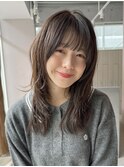 ハッシュカットレイヤーカットレイヤーミディアムレイヤー
