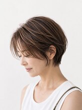 アッシュ 武蔵新城店(Ash) 新城明るい白髪染め白髪ぼかしハイライト 大人ショートボブ